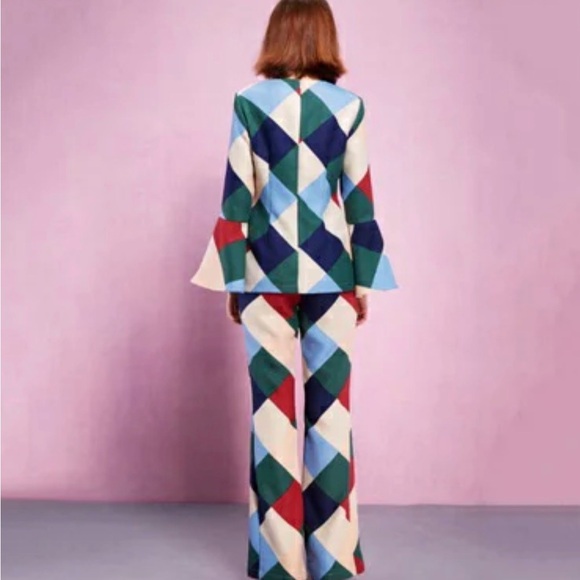 Colorful Geometric Women's Jumpsuit - Picture 3 of 7